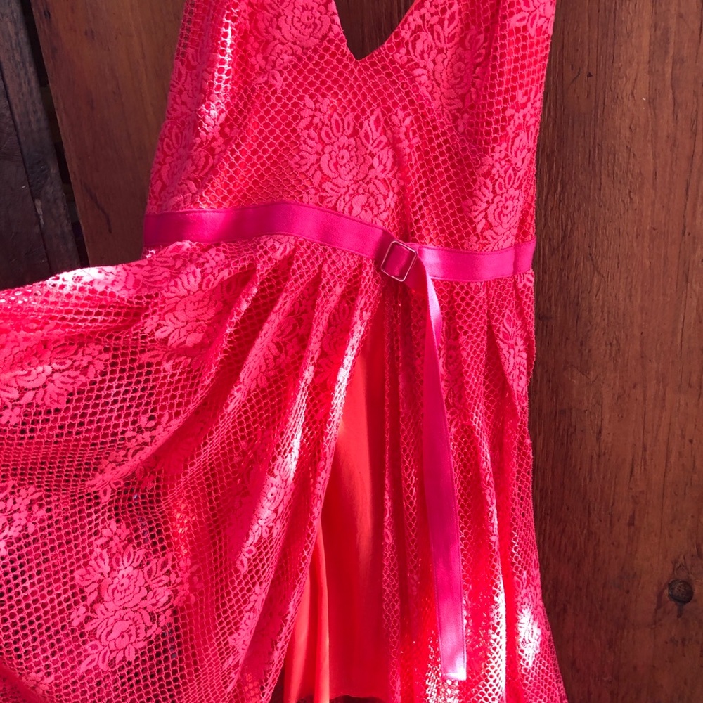 Free People Gorgeous Bright Pink Crochet Dress - Picture 3 of 5